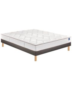 LOT MATELAS+SOMMIER TAP. 140X190CM+PIEDS  BULTEX IC1878614019000