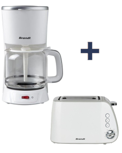 LOT CAFETIERE+TOASTER BRANDT TO2T1050W+CAF1318S
