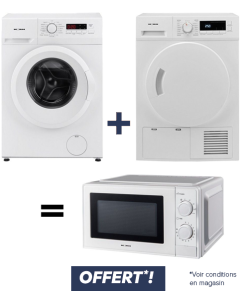 LOT LAVE LINGE+SECHE LINGE+MICRO ONDES HORN HLF612W+HSLC8B+HMO207GW