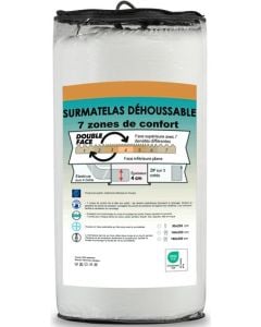 SURMATELAS NON LITIER 140CM X 200CM LINGE DES FAMILLES MEMO 7 ZONES 140X200