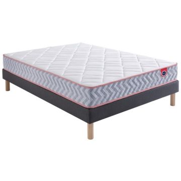 LOT MATELAS+SOMMIER TAPISSIER 140X190CM  MERINOS IC1775314019000
