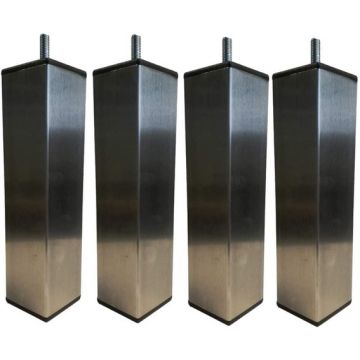 4 PIEDS A TIGE FILETEE POUR SOMMIER TAPISSIER MARGOT J1150X170-VD8-FP-INOX TON