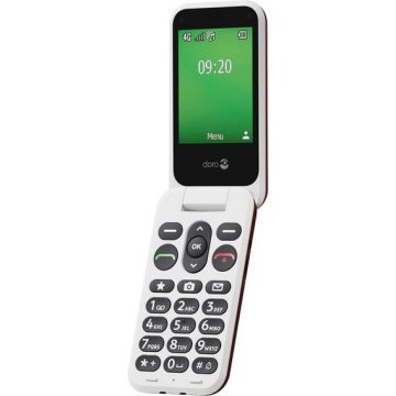 TELEPHONE MOBILE A CLAPET 4G DORO LEVA E22 ROUGE/BLANC