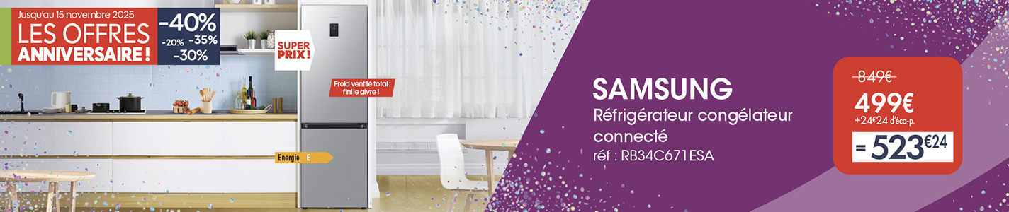PRO - OFFRES ANNIVERSAIRE - RÉFRIGÉRATEUR SAMSUNG