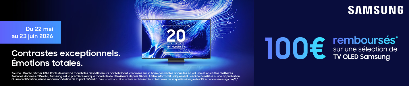 Offre de remoursement Samsung TV OLED du 22 mai au 23 juin 2026