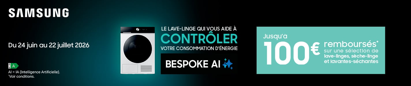 PRO&Cie - Offre de remboursement Samsung Lave-linge du 24 juin au 22 juillet 2026