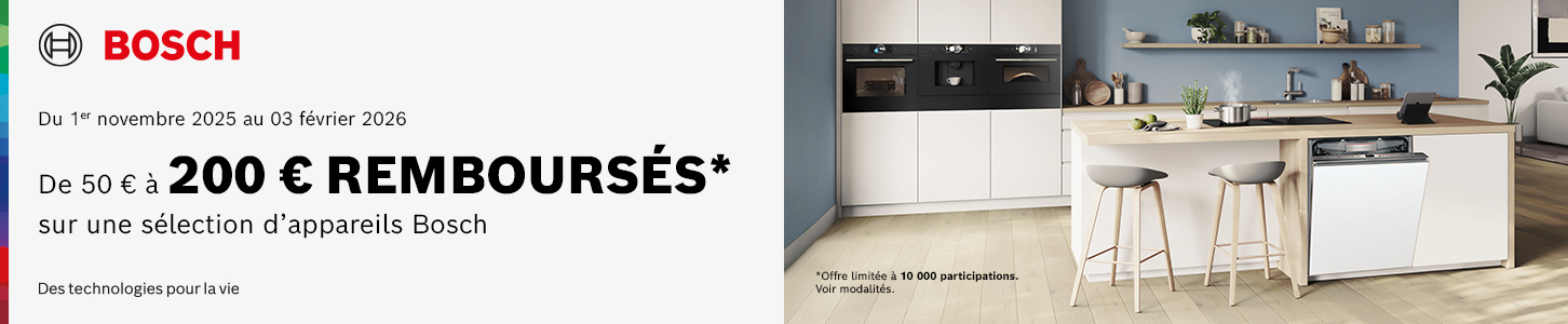Offres de remboursement Bosch du 1er novembre 2025 au 3 février 2026