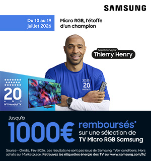 Offre de remboursement Samsung TV Micro RGB du 10 au 19 juillet 2026